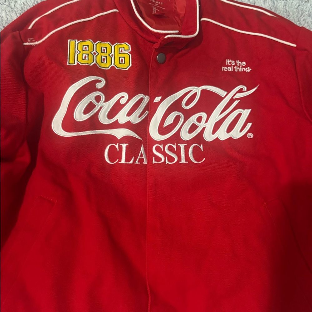 Coca Cola Red Classic Patch Bomber Jacket men siz… - image 8
